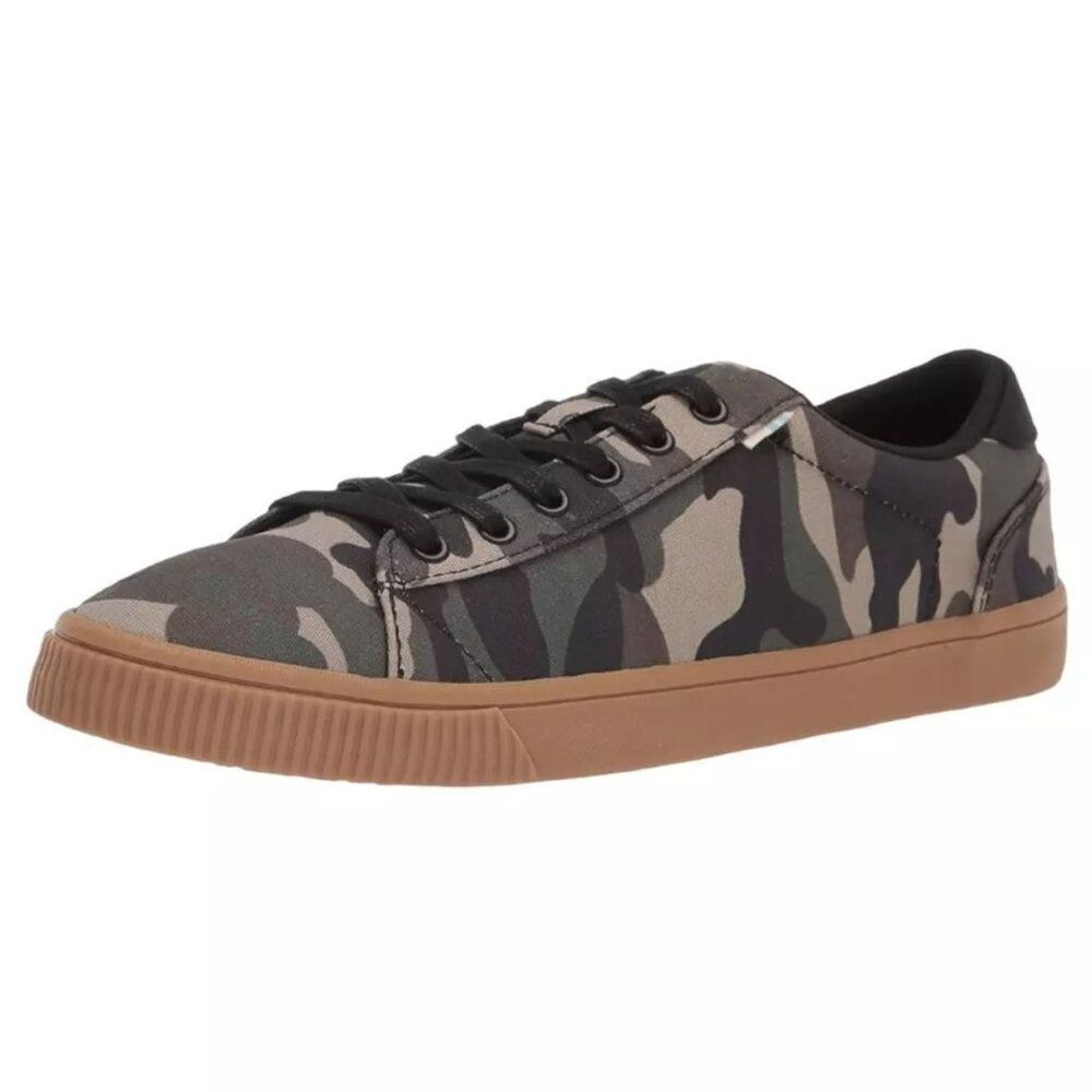 Toms Carlson Green Woodland Camouflage Print Men's Sneaker Size 9